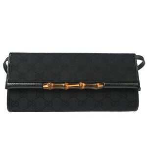 Gucci Black GG Bamboo Shoulder Bag